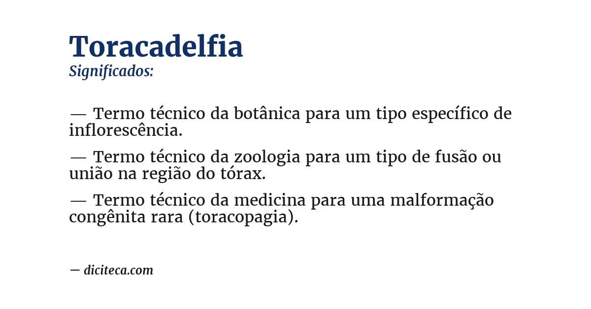 Significado de toracadelfia
