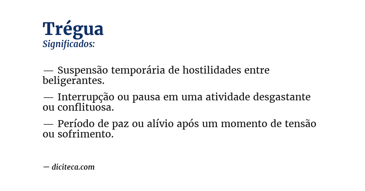 Significado de trégua