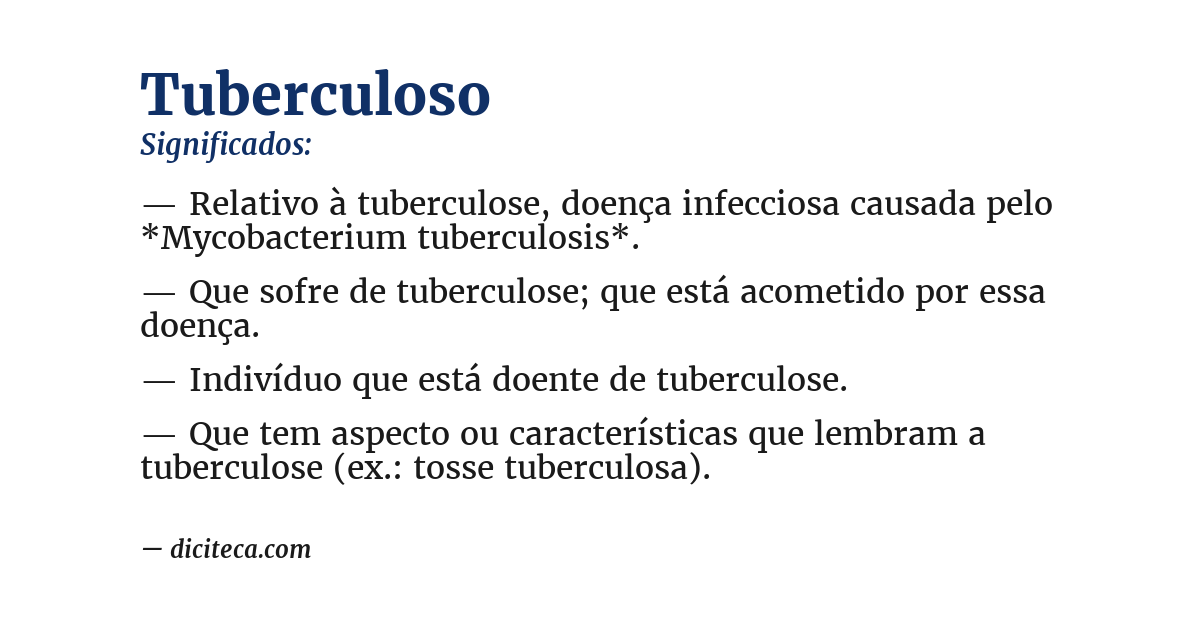 Significado de tuberculoso