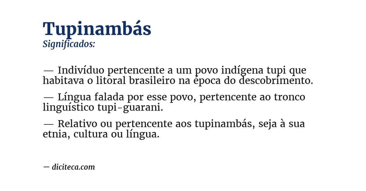 Significado de tupinambás