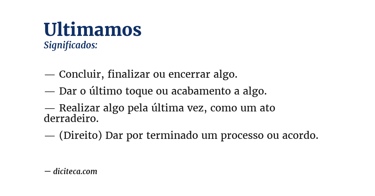 Significado de ultimamos