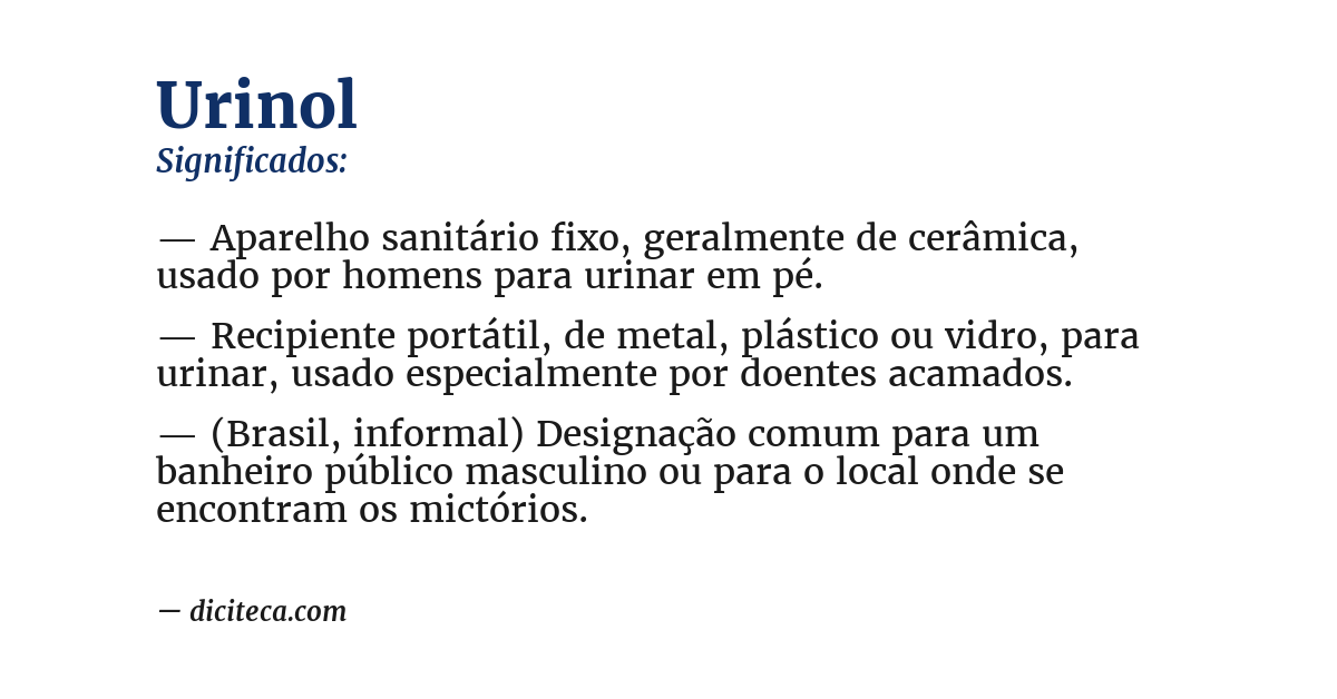 Significado de urinol
