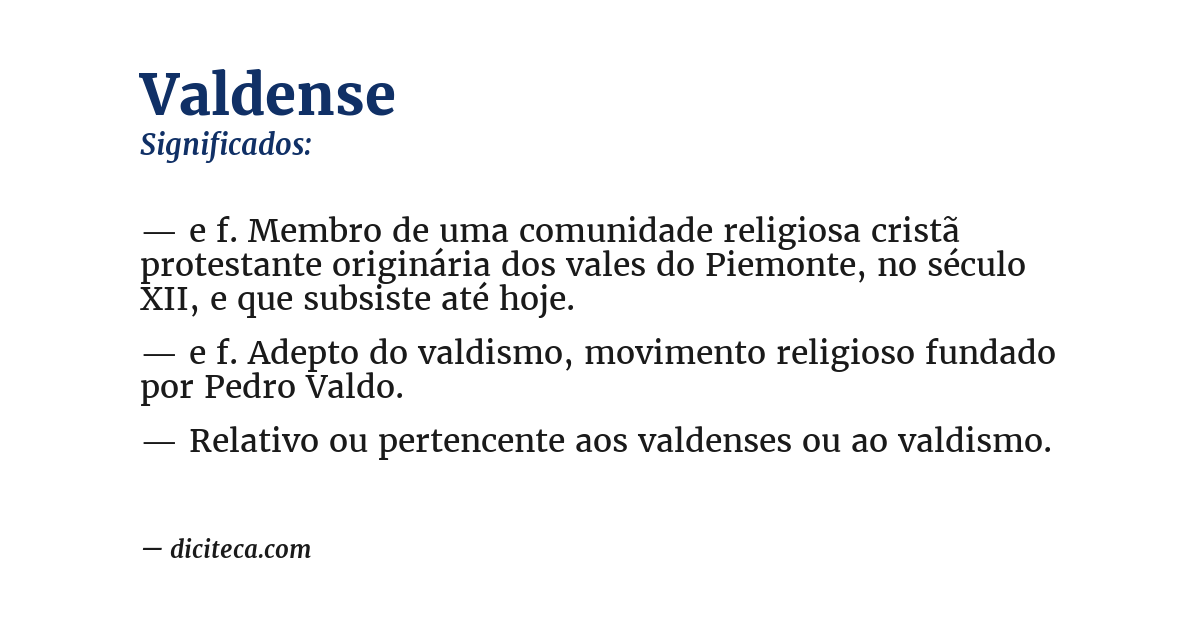 Significado de valdense