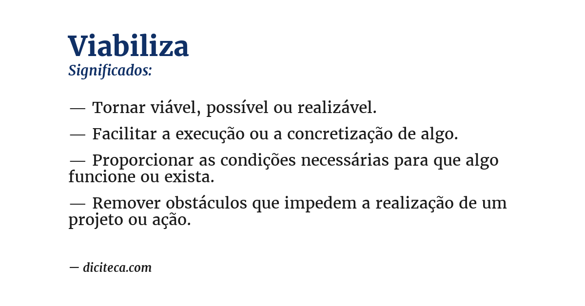 Significado de viabiliza
