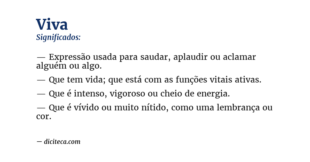 Significado de viva