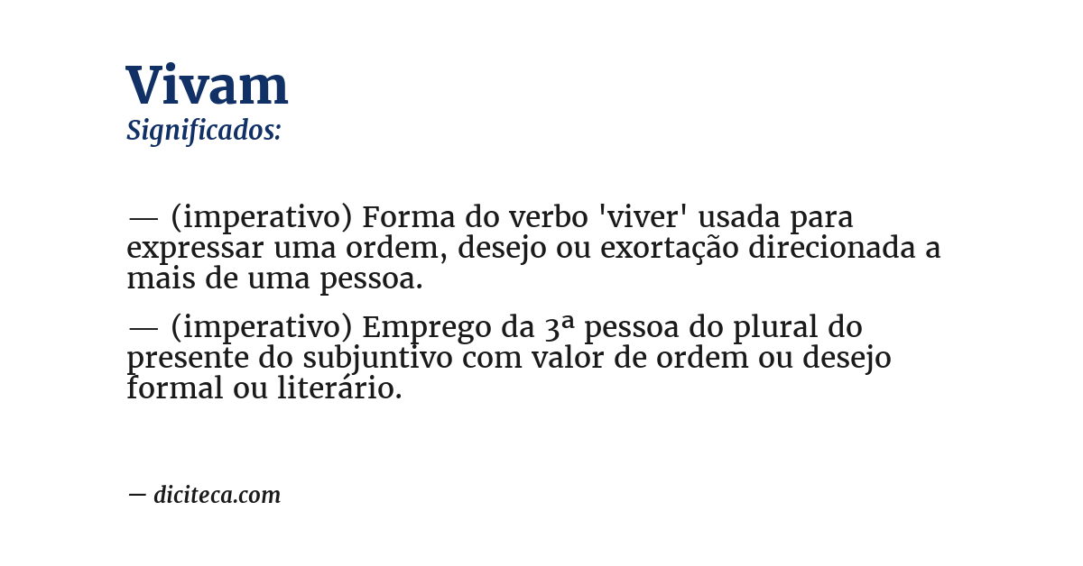 Significado de vivam