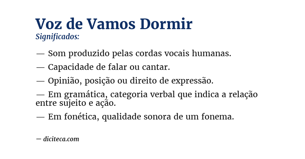 Significado de voz de vamos dormir