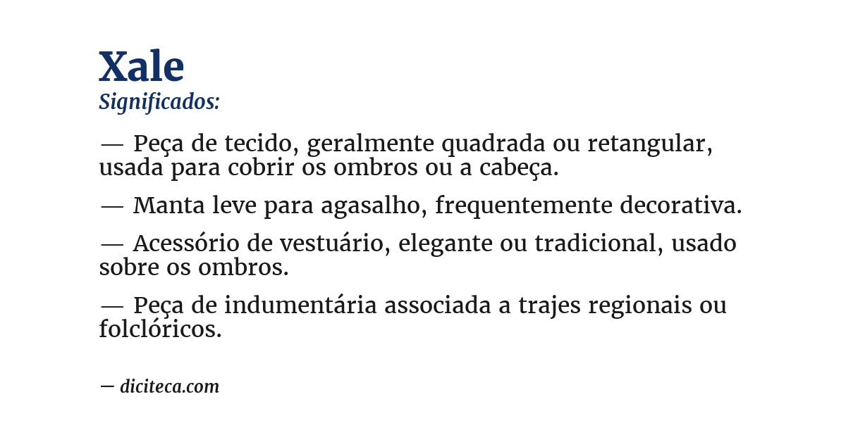 Significado de xale
