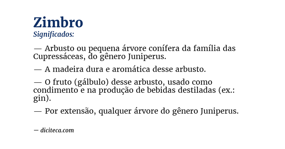 Significado de zimbro