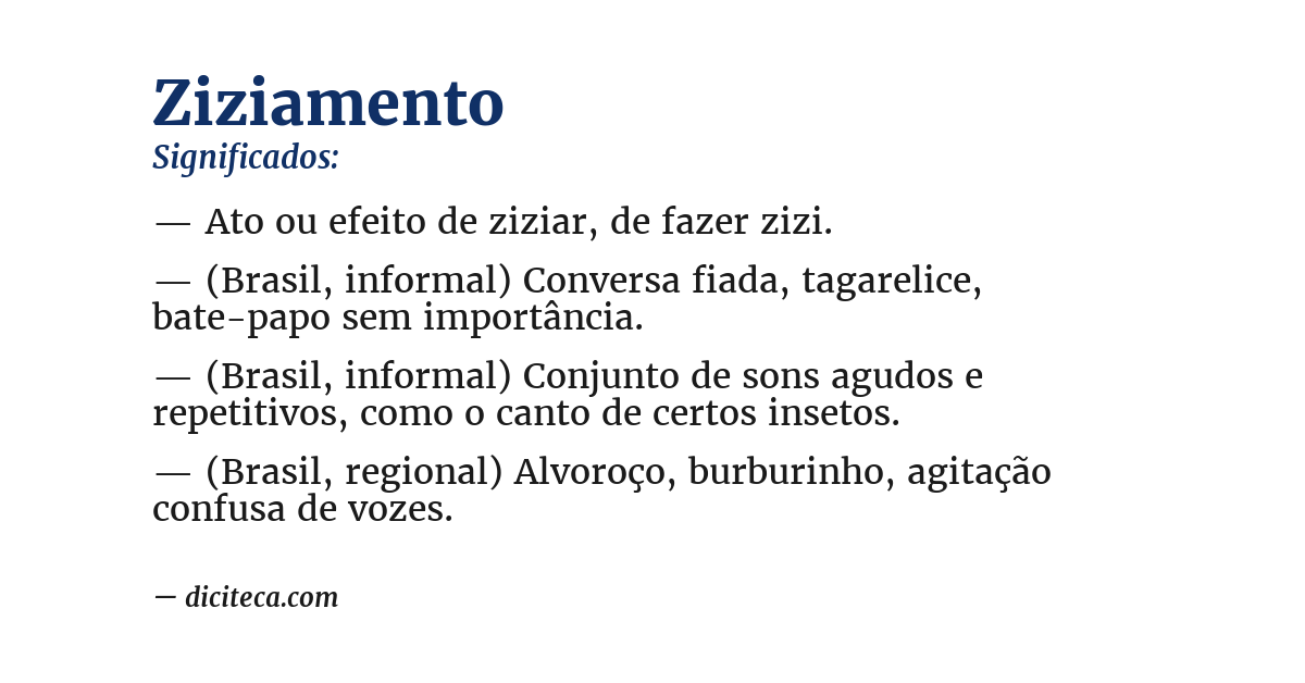 Significado de ziziamento