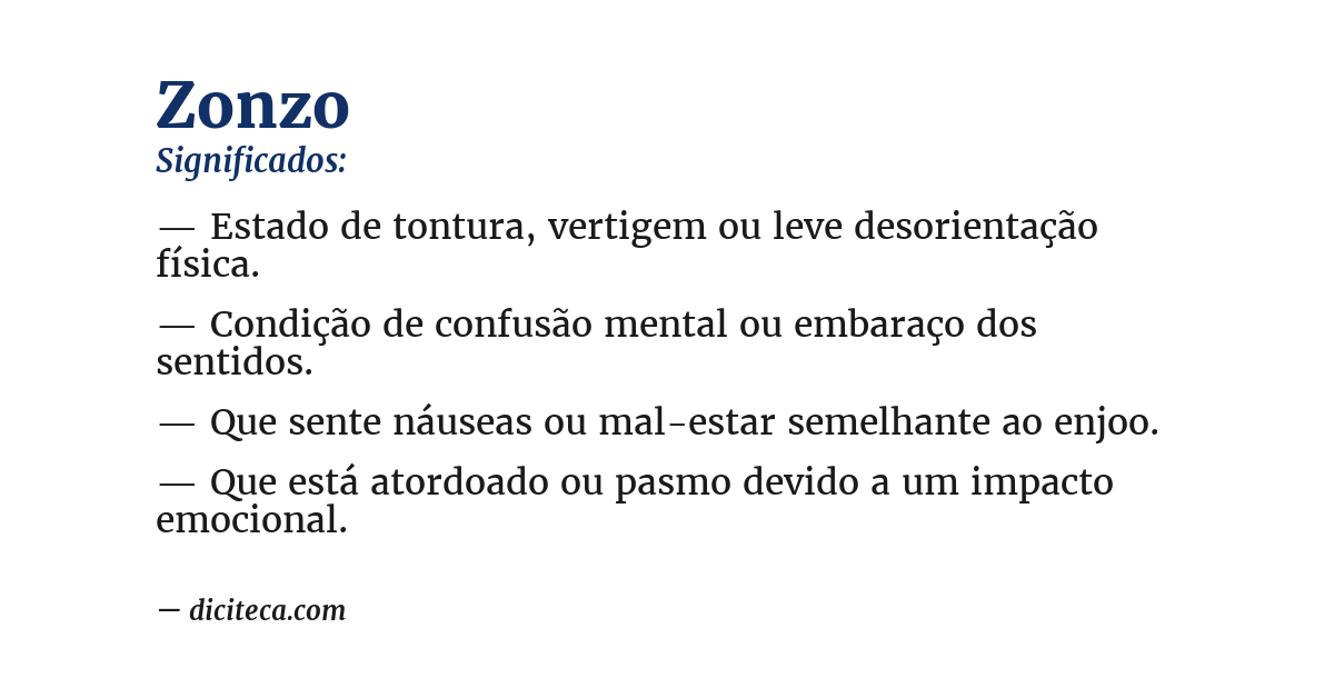 Significado de zonzo