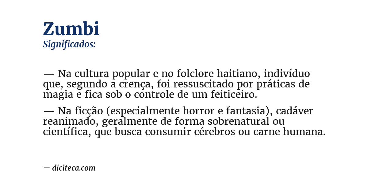 Significado de zumbi