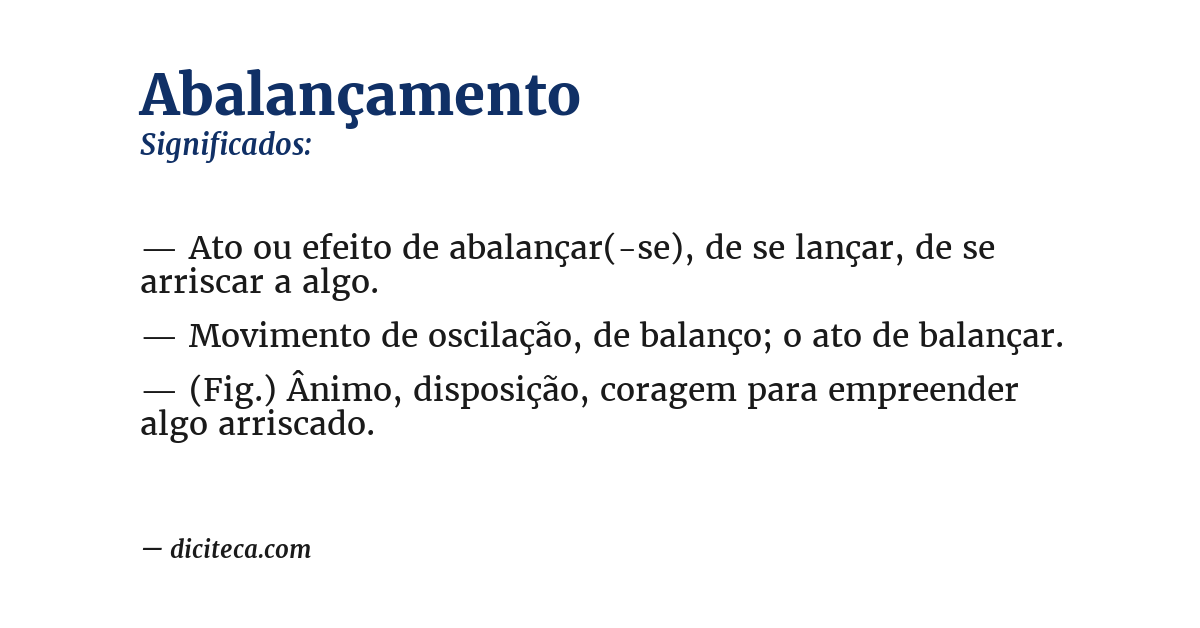Significado de abalançamento