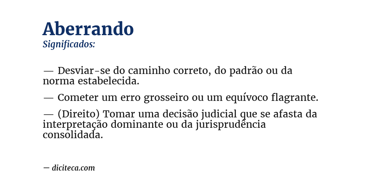 Significado de aberrando