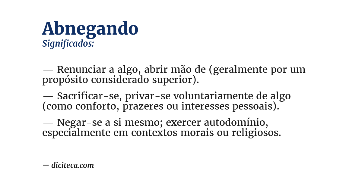Significado de abnegando
