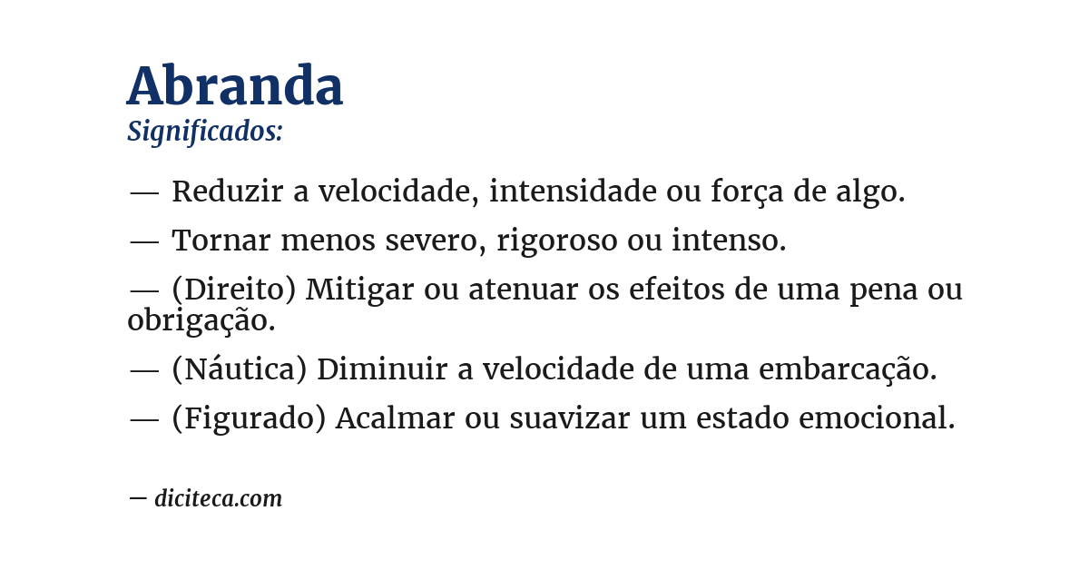 Significado de abranda