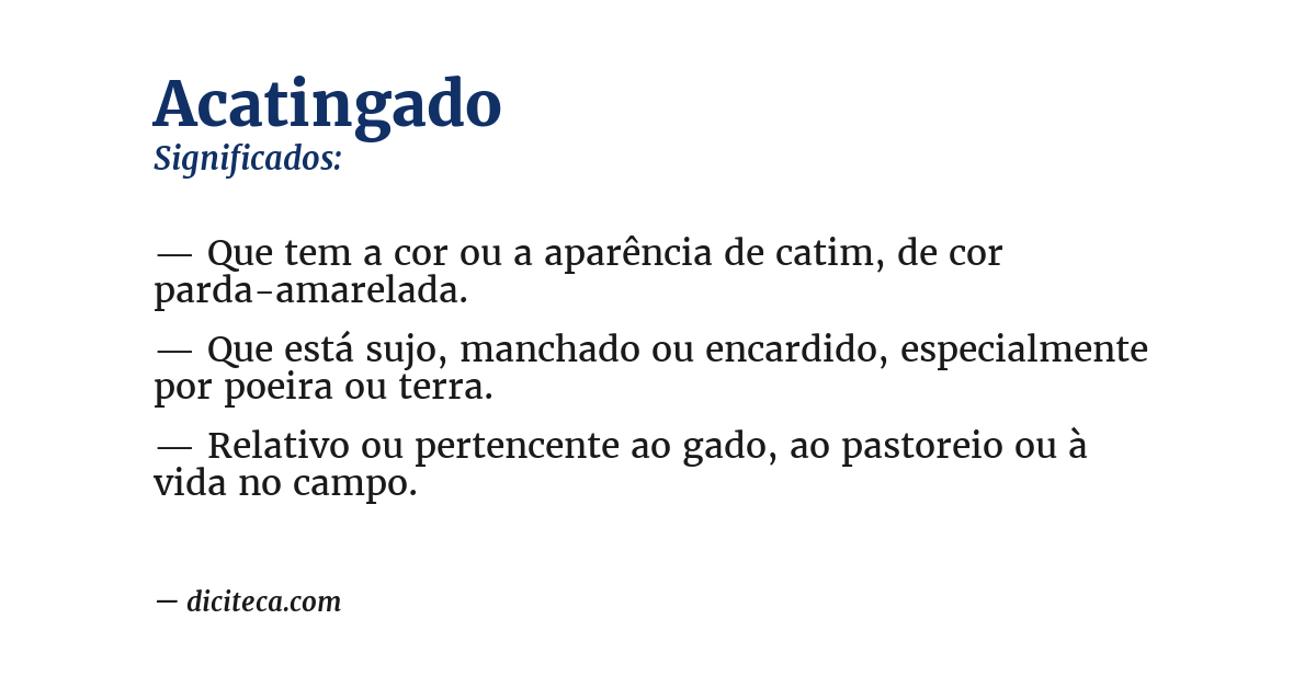 Significado de acatingado