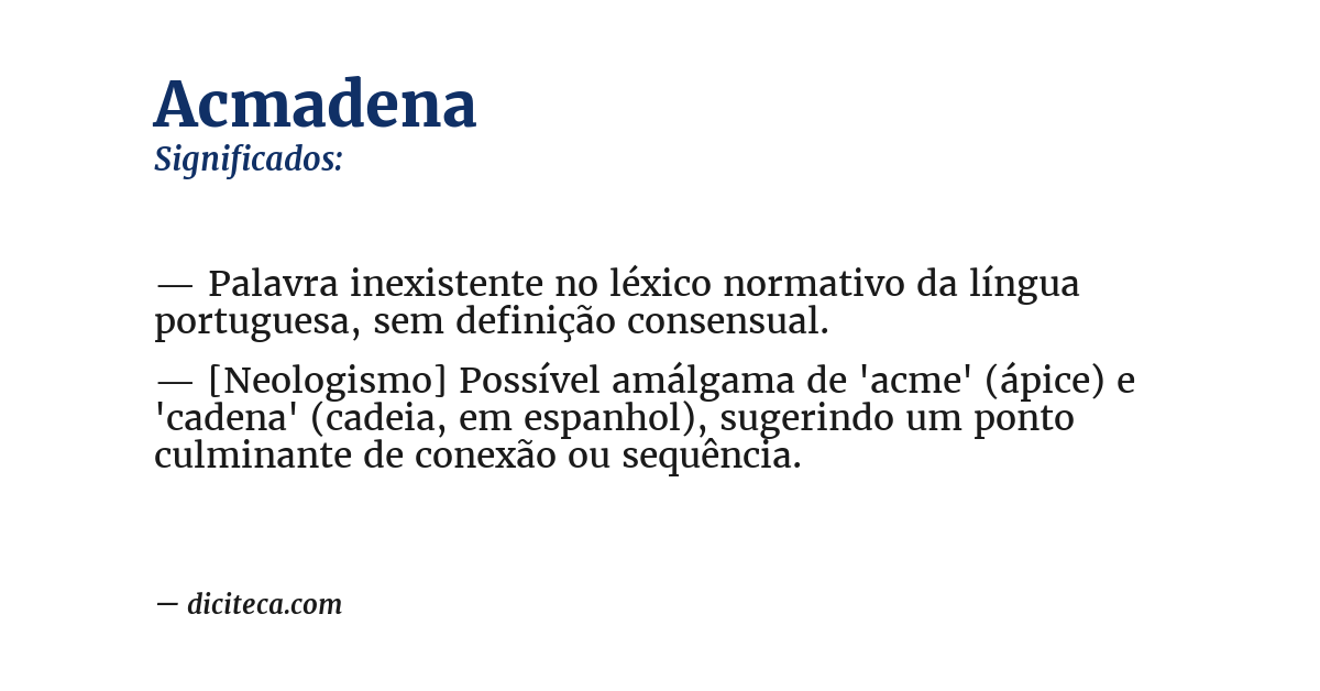 Significado de acmadena