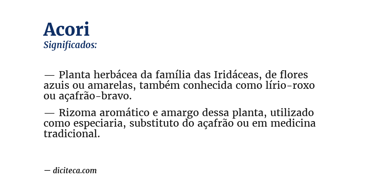 Significado de acori