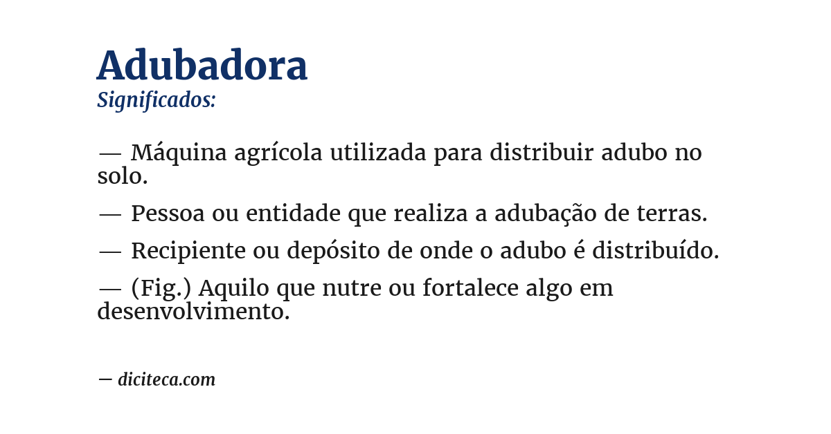 Significado de adubadora