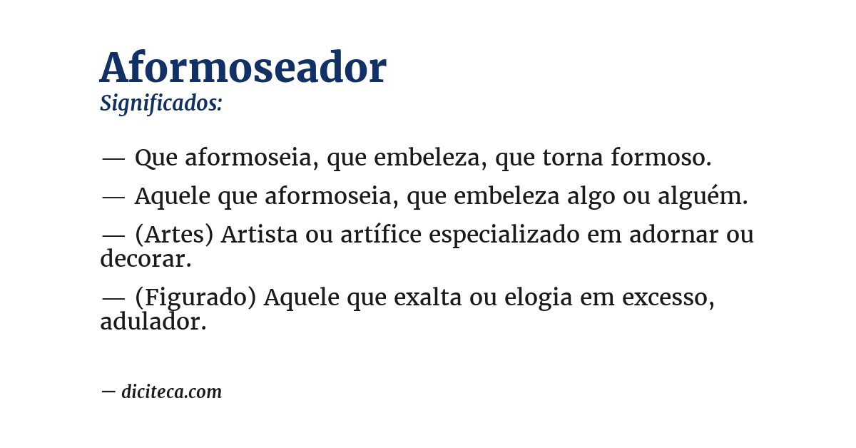 Significado de aformoseador