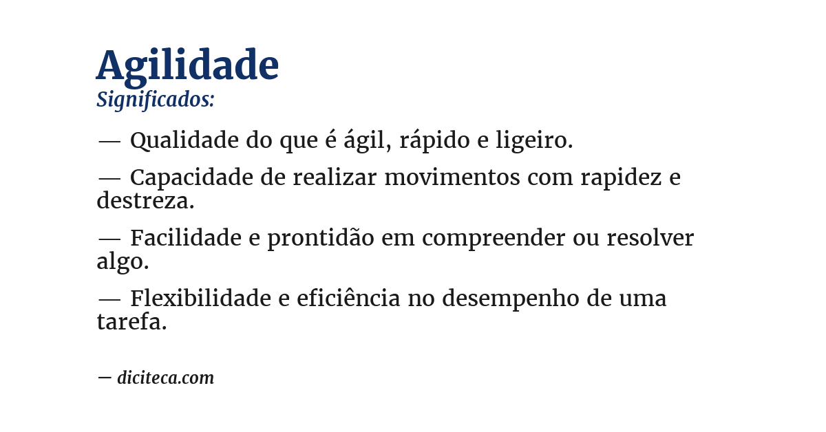 Significado de agilidade