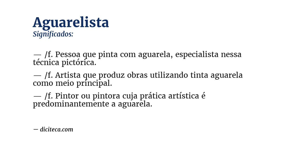 Significado de aguarelista