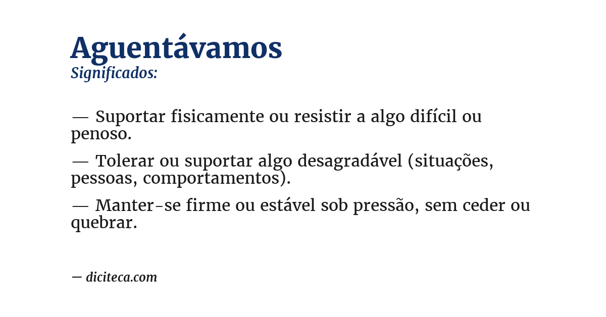 Significado de aguentávamos