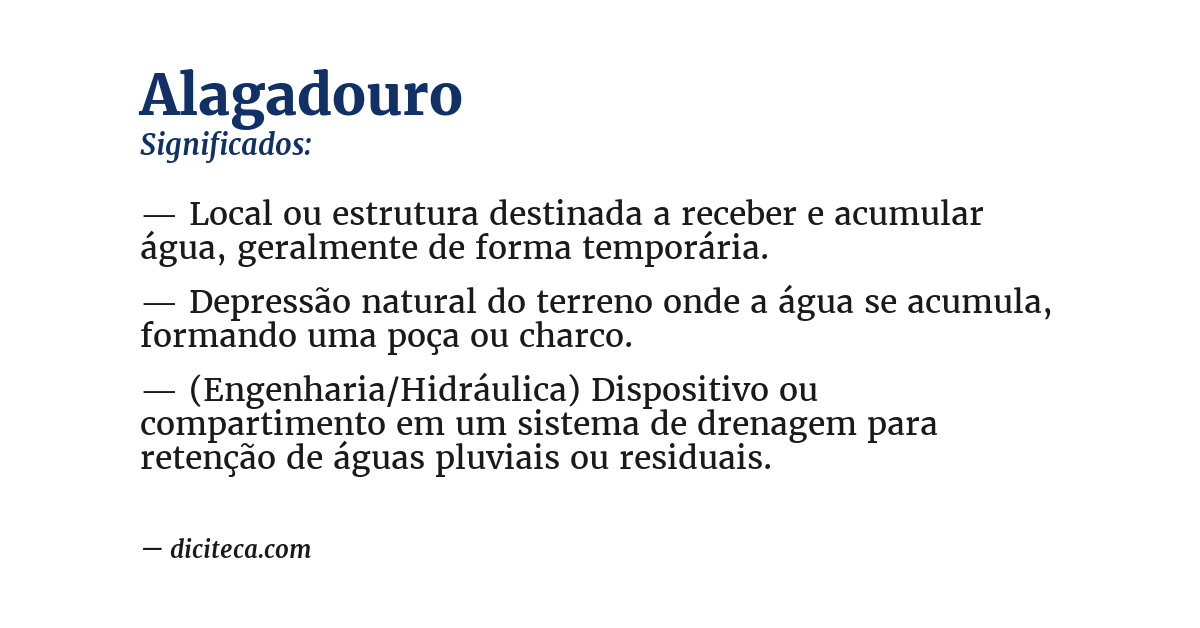 Significado de alagadouro