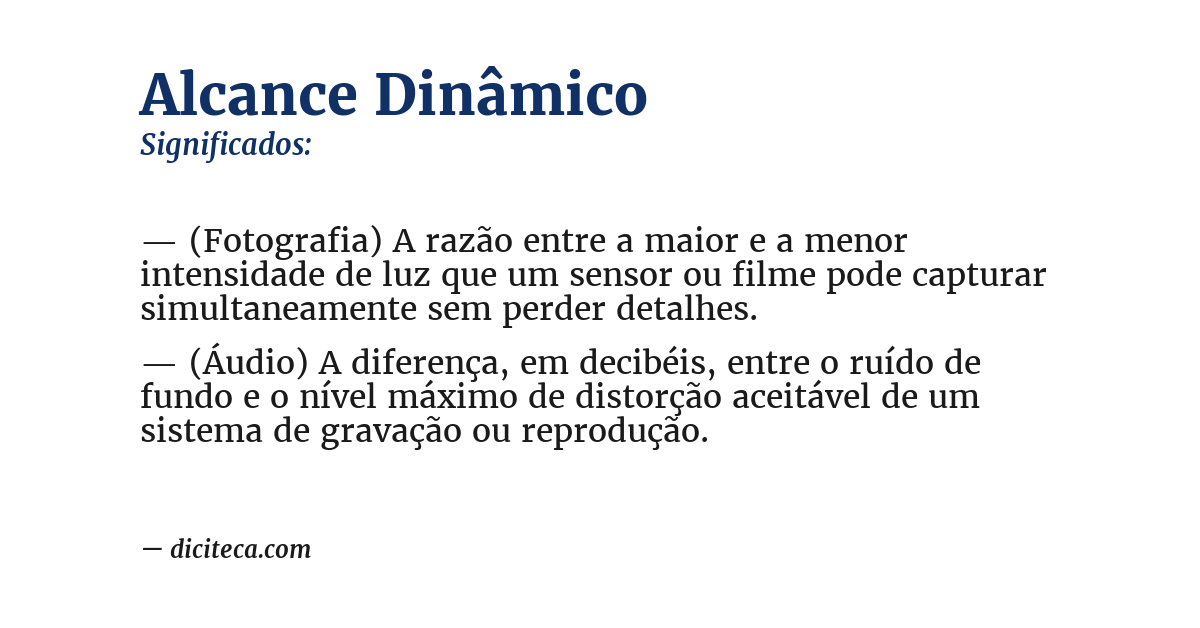 Significado de alcance dinâmico