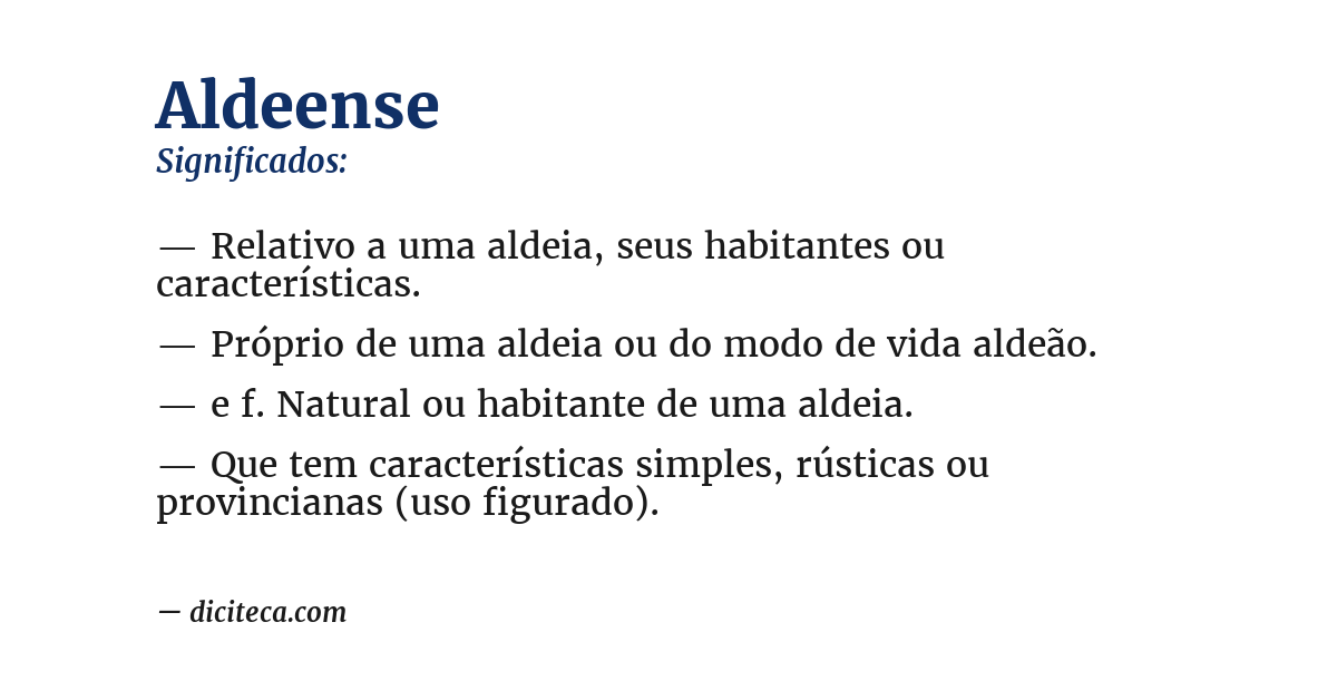 Significado de aldeense