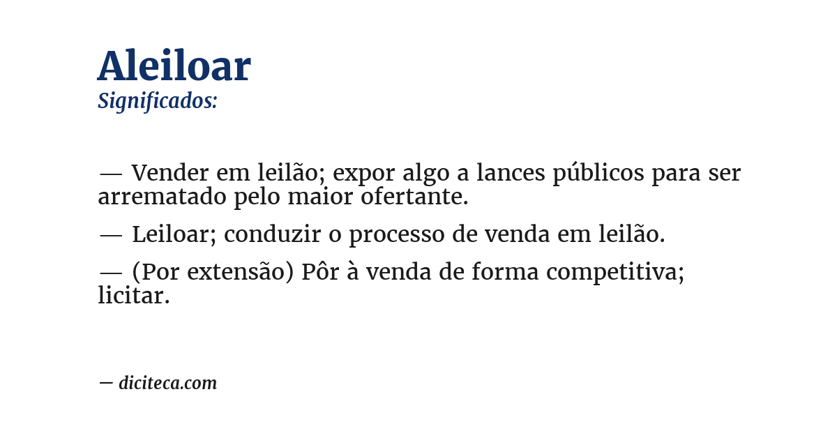 Significado de aleiloar