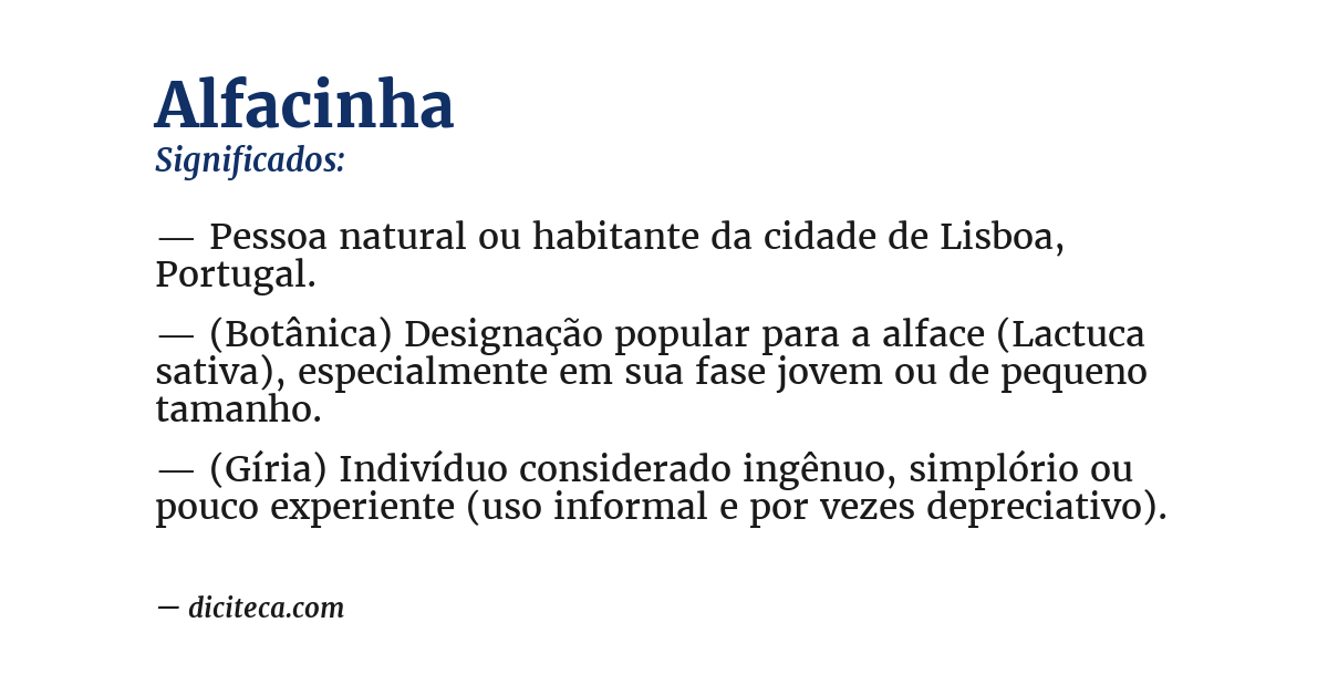 Significado de alfacinha