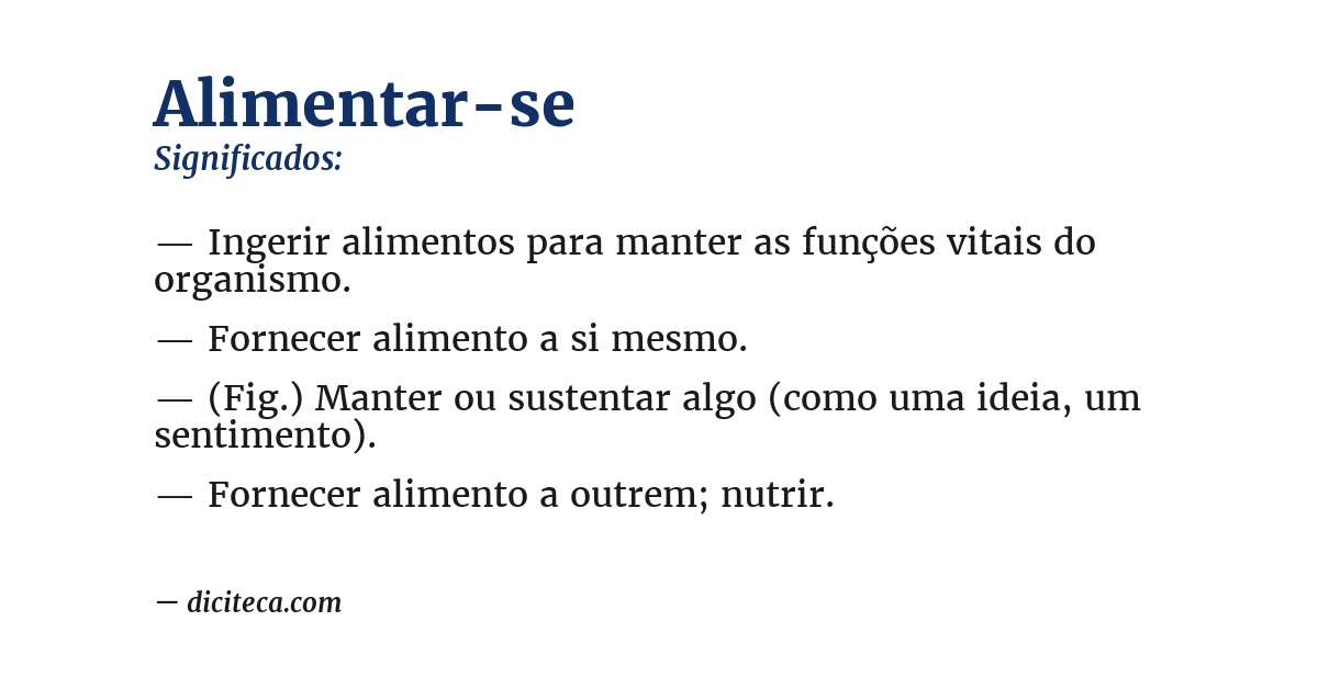 Significado de alimentar-se