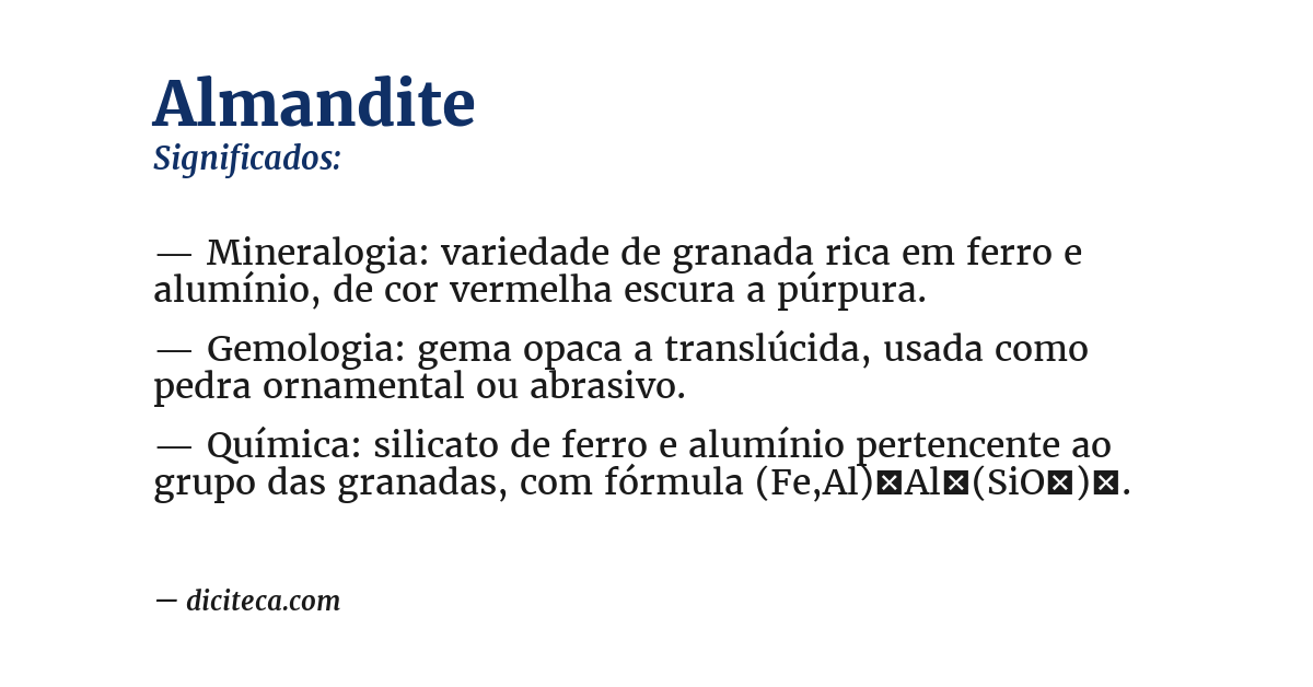 Significado de almandite