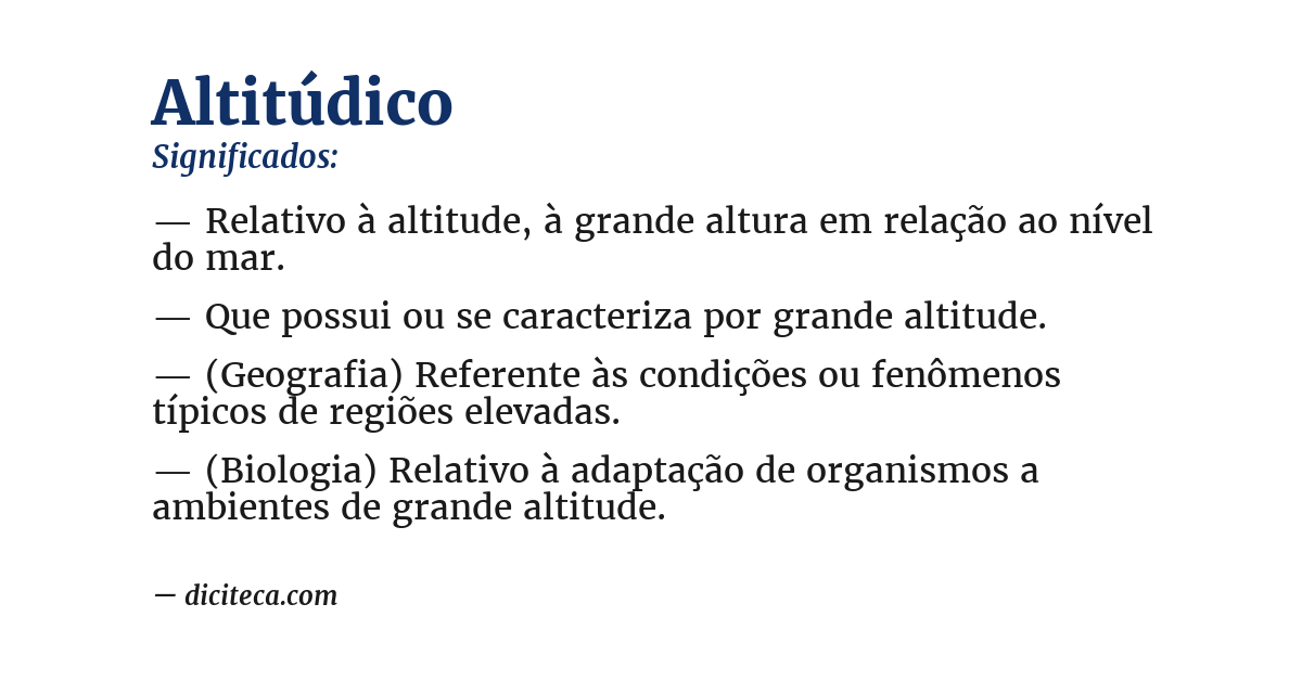 Significado de altitúdico
