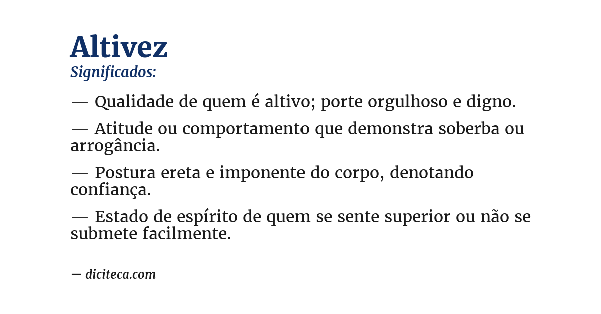 Significado de altivez