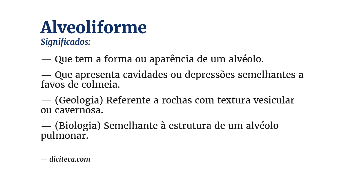 Significado de alveoliforme