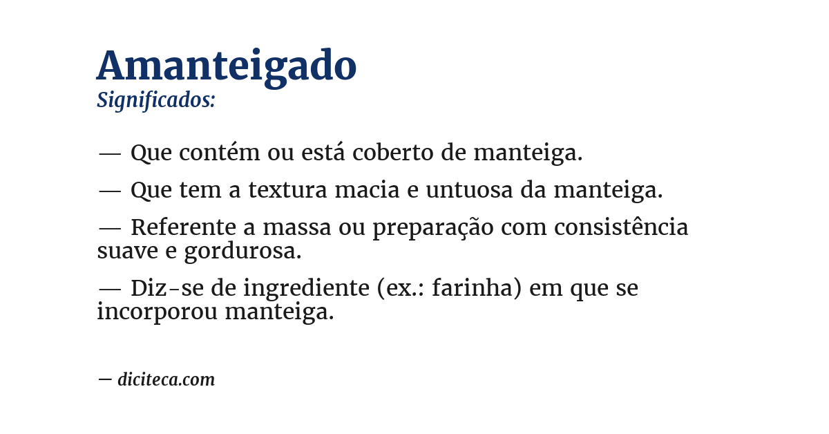 Significado de amanteigado