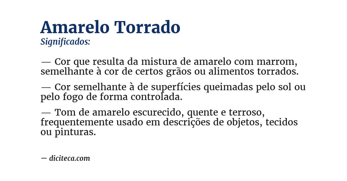Significado de amarelo torrado