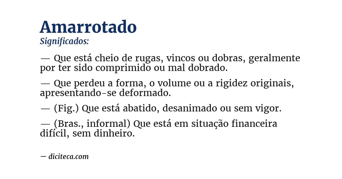 Significado de amarrotado