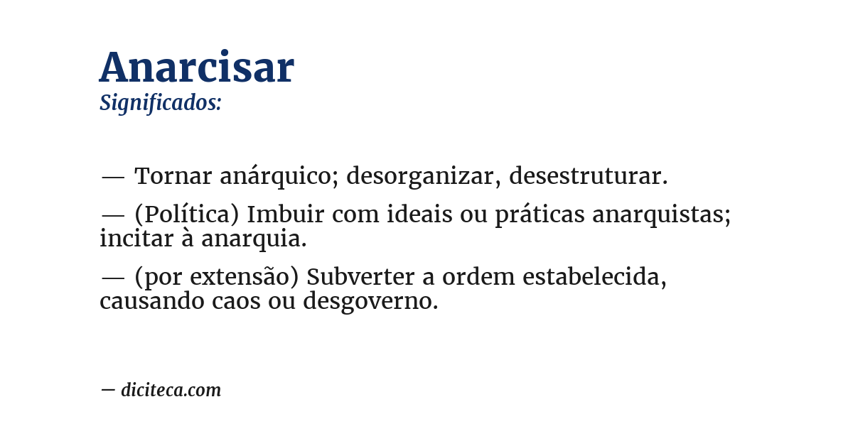 Significado de anarcisar