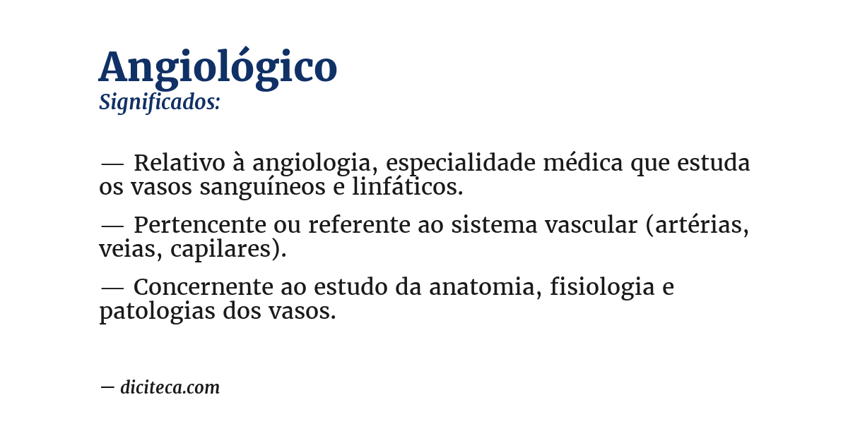 Significado de angiológico