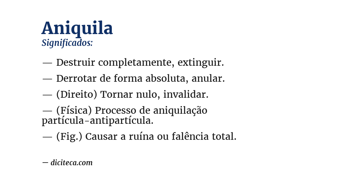 Significado de aniquila