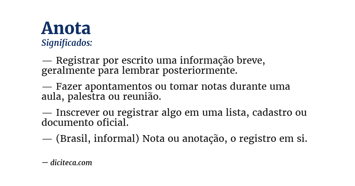 Significado de anota