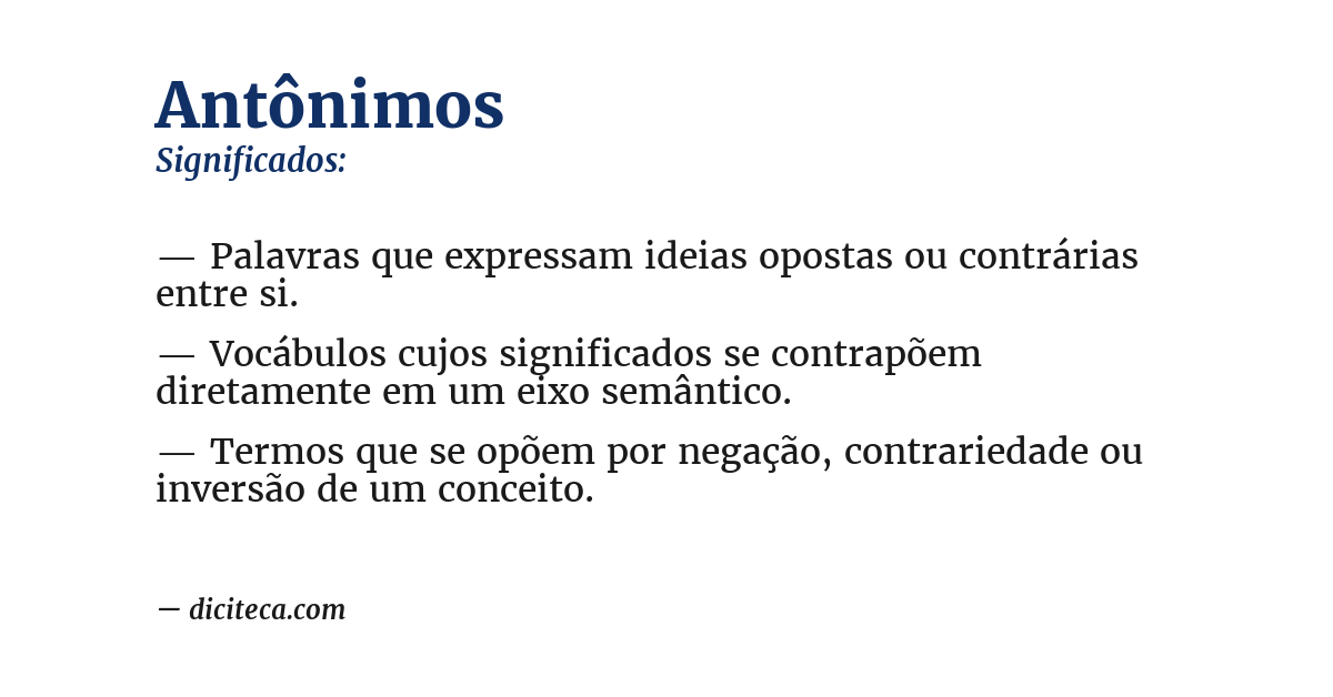 Significado de antônimos