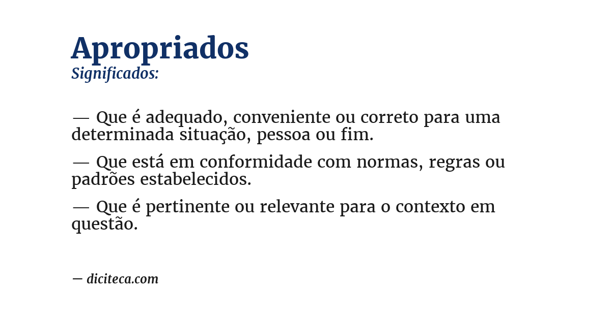 Significado de apropriados