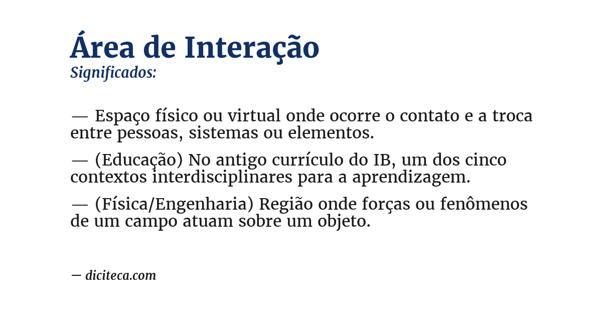 Significado de área de interação
