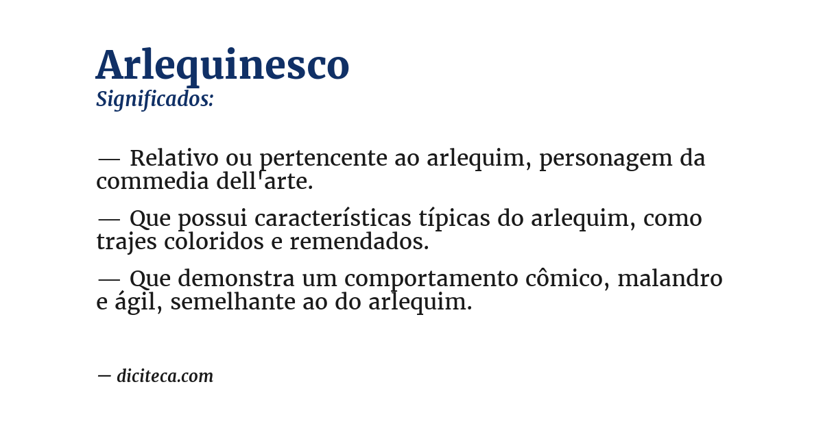 Significado de arlequinesco