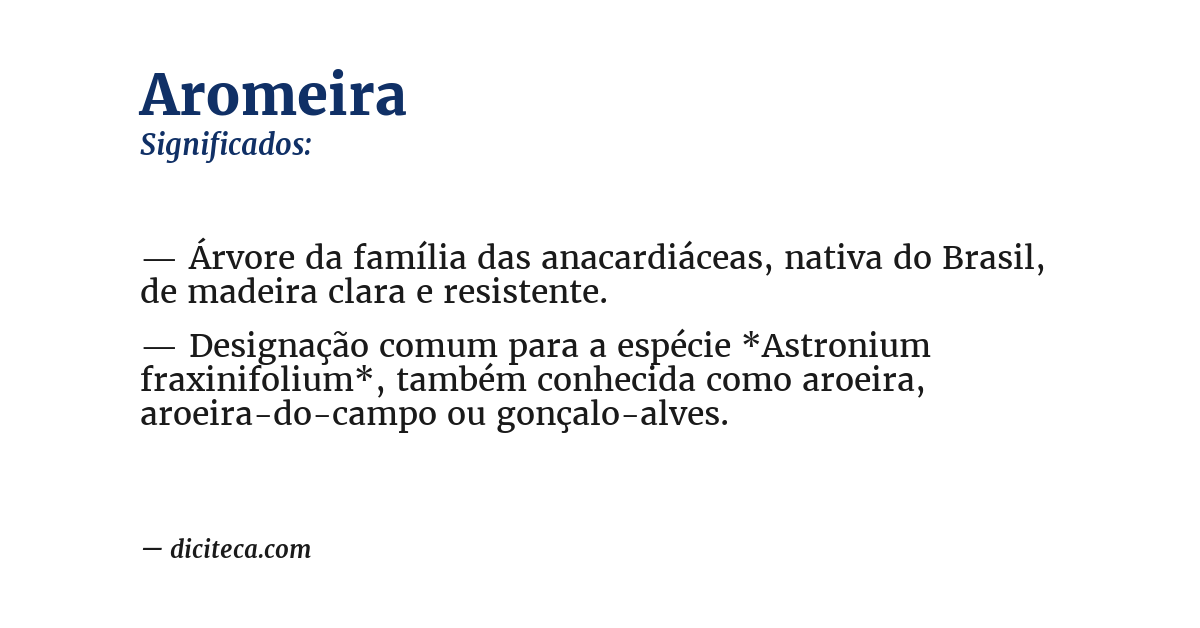 Significado de aromeira